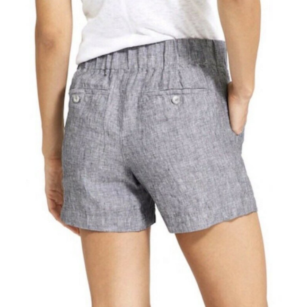 Athleta 100% Linen Heathered Flint Grey Shorts - 0 - Picture 3 of 11